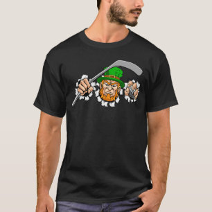 Leprechaun Eisfeld Hockey St Patricks Day Sport T-Shirt