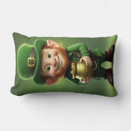 Leprechaun et Pot de Coussin Lumbar or