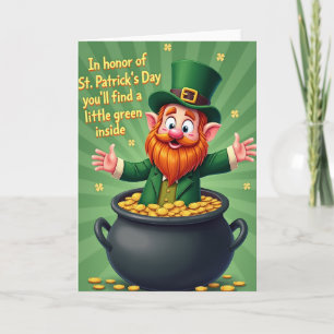Leprechaun-Faltgoldfolienkarte Karte