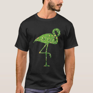 Leprechaun Flamingo Kleeblatt Irish Flamingo St Pa T-Shirt