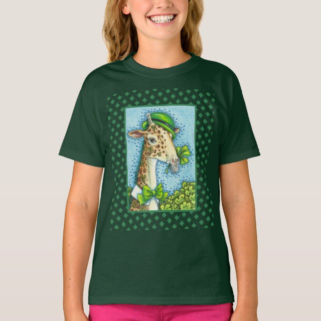 LEPRECHAUN GIRAFFE FARBEN ST. PATRICK'S DAY NIEDLI T-Shirt (Vorderseite)