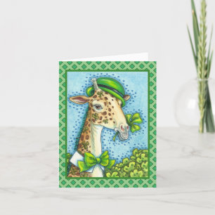 LEPRECHAUN GIRAFFE, FARBIG ST. PATRICK'S DAY FEIERTAGSKARTE