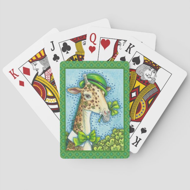 LEPRECHAUN GIRAFFE, FARBIG ST. PATRICK'S DAY SPIELKARTEN (Rückseite)
