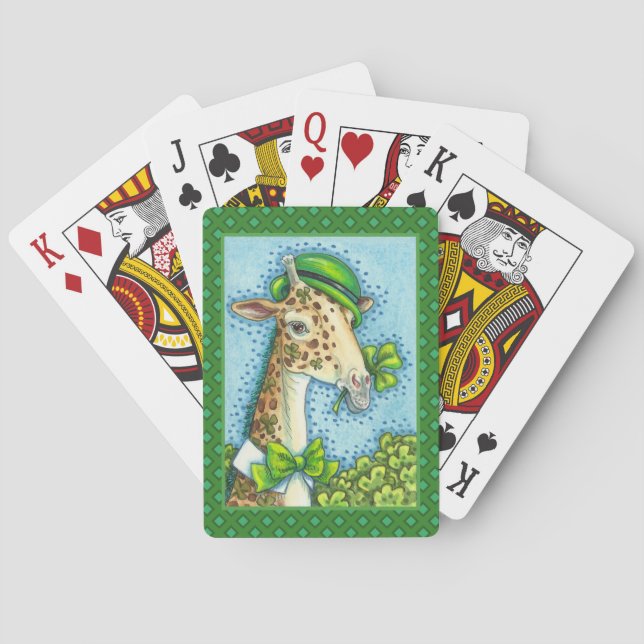 LEPRECHAUN GIRAFFE, FARBIG ST. PATRICK'S DAY SPIELKARTEN (Rückseite)