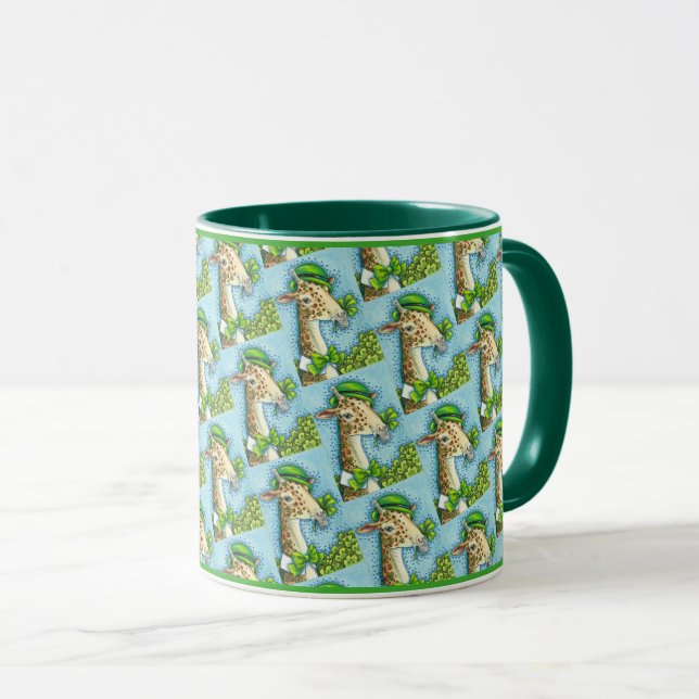 LEPRECHAUN GIRAFFE, FARBIG ST. PATRICK'S DAY TASSE (VorderseiteRechts)