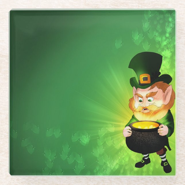 Leprechaun Glasuntersetzer (Vorderseite)