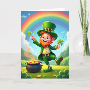 Leprechaun-Glückwunsch-Illustrationskarte Karte