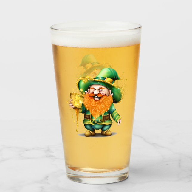 Leprechaun gnome St. Patrick's Day Glas (Vorne (Gefüllt))