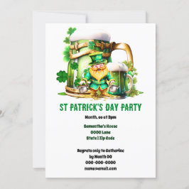Leprechaun gold Irisches Bier St Patrick's Day Spa Einladung