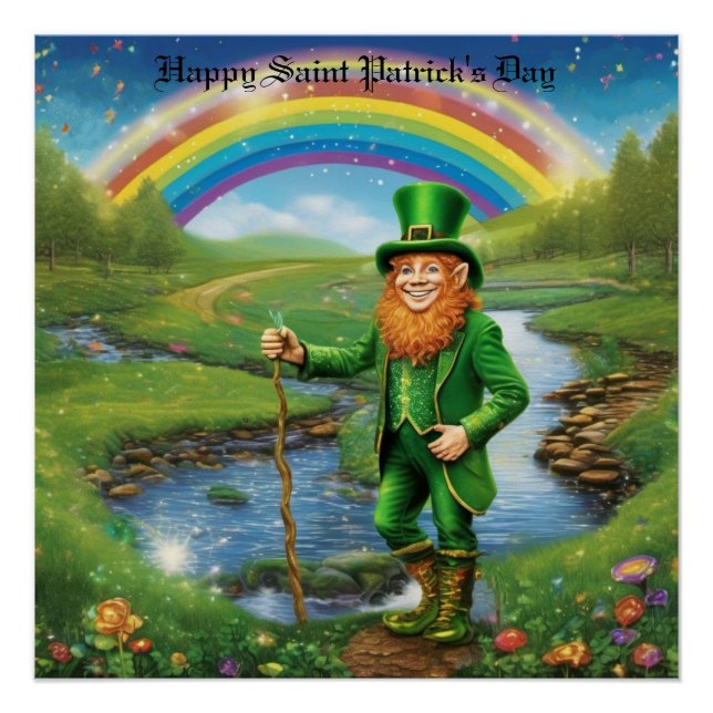 Leprechaun Greeting Poster (Vorderseite)