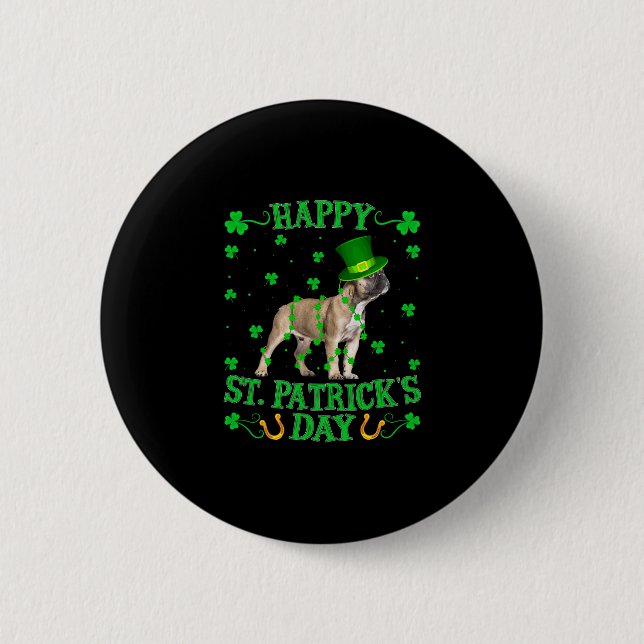Leprechaun Hat French Bulldog St. Patrick's Day Button (Vorderseite)