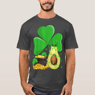 Leprechaun Hat Kleeblatt Leaf Avocado St T-Shirt