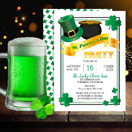 Leprechaun Hat |Pot of Gold St Patrick's Day Party Einladung
