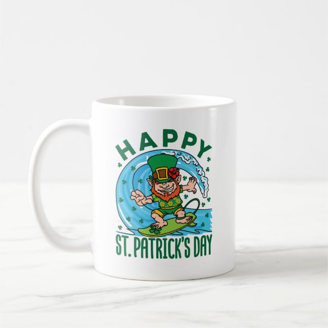 Leprechaun Hawaiian St Patricks Day Kaffeetasse (Links)