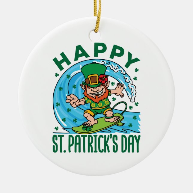 Leprechaun Hawaiian St Patricks Day Keramik Ornament (Vorne)