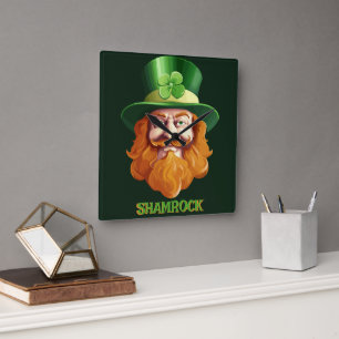 Leprechaun Hideaway Quadratische Wanduhr