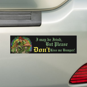 Leprechaun, "I may be Irish" autocollant pare-choc