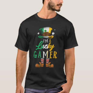 Leprechaun Ich bin ein Glückspilz Gamer Happy St.  T-Shirt