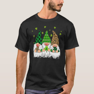 Leprechaun Irish Gnomes Leopard Kariert St Patrick T-Shirt