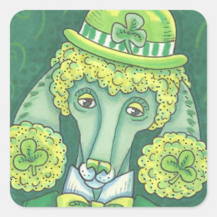 LEPRECHAUN IRISH POODLE, DOG STICKERS *Blatt