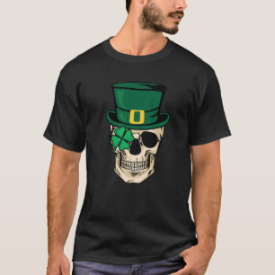 Leprechaun Irish Skull Skeleton Shamrock St Patric T-Shirt