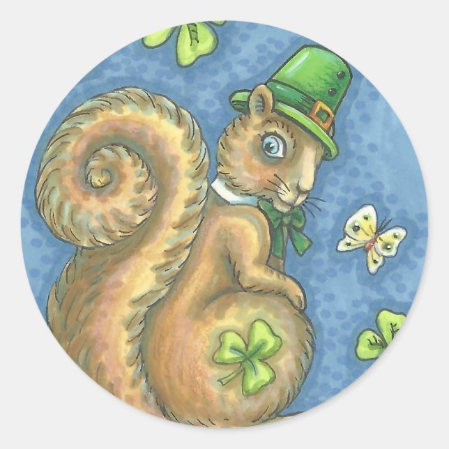 LEPRECHAUN IRISH SQUIRREL, CHALEUREUX STICKERS Feu (Devant)