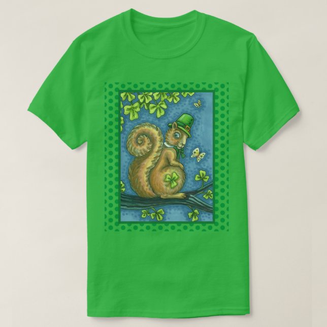LEPRECHAUN IRISH SQUIRREL, ST. PATRICK'S DAY Lucky T-Shirt (Design vorne)