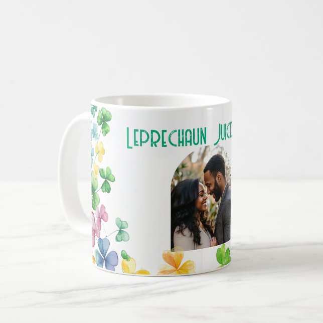 Leprechaun Juice Inside mit benutzerdefiniertem Fo Kaffeetasse (Vorderseite Links)