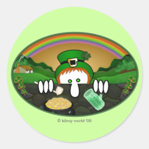 Leprechaun Kilroy Sticker