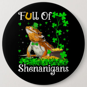 Leprechaun Kleeblatt Leaf Bearded Dragon St. Patri Button