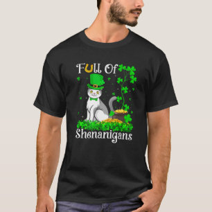 Leprechaun Kleeblatt Leaf Scottish Fold Cat St Pat T-Shirt