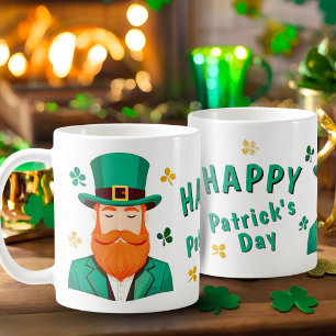Leprechaun-Kleeblatt-Shamrock Patrick's Day Kaffeetasse