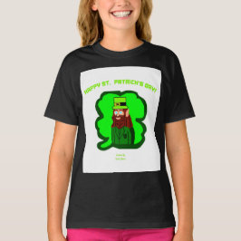 Leprechaun Magic Girls Black Basic T Shirt