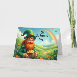 Leprechaun mit Gold Grußkarte Karte