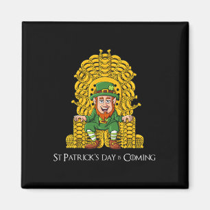Leprechaun Pferdeschuh Throne St Patricks Day Boys Magnet