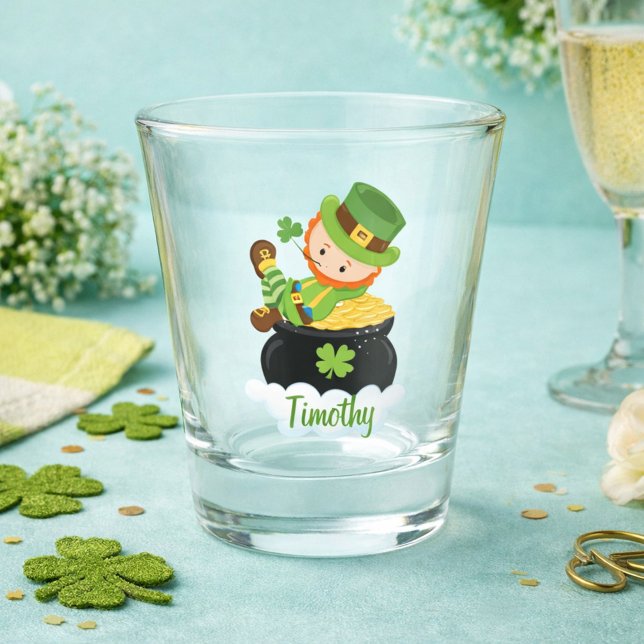 Leprechaun Pot of Gold Happy St. Patrick's Day Schnapsglas (Von Creator hochgeladen)