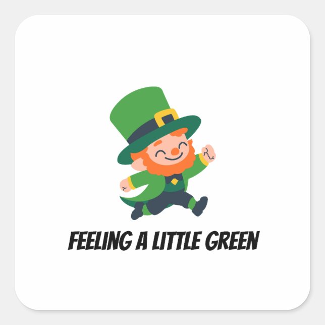 Leprechaun Quadratischer Aufkleber (Vorderseite)