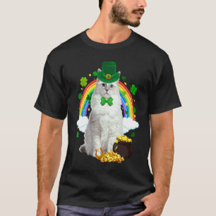 Leprechaun Ragdoll Katze Kleeblatt C St. Patricks  T-Shirt