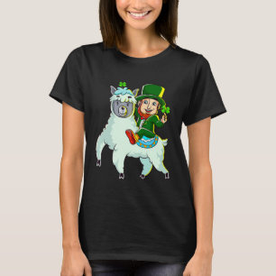 Leprechaun Riding Llama Shirt Funny St Patricks Da