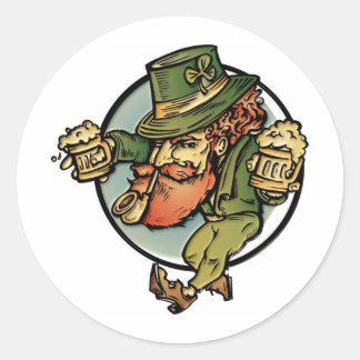 Leprechaun Runder Aufkleber