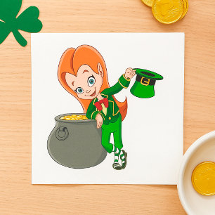 Leprechaun serviettes en papier pour filles