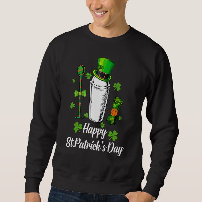 Leprechaun Shamrock Bartender Happy St Patrick's D Sweatshirt (Vorderseite)