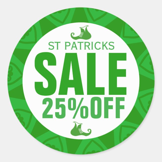 Leprechaun Shoe-St Patrick's Sale Sticker (Vorderseite)