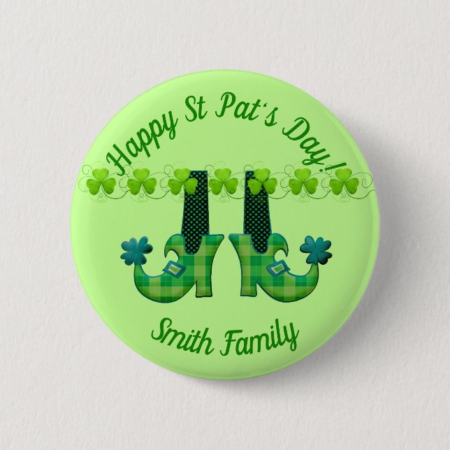 Leprechaun Shoes St Patrick's Day Button (Vorderseite)