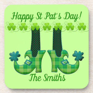 Leprechaun Shoes St Patrick's Day Getränkeuntersetzer