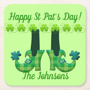 Leprechaun Shoes St Patrick's Day Rechteckiger Pappuntersetzer