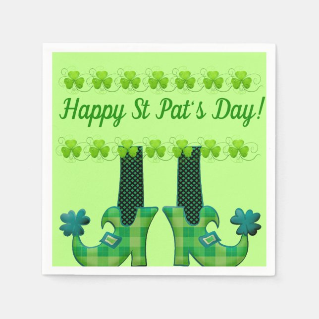 Leprechaun Shoes St Patrick's Day Serviette (Vorderseite)