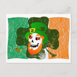 Leprechaun Skull Postkarte
