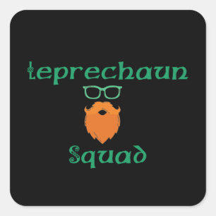 Leprechaun Squad Quadratischer Aufkleber