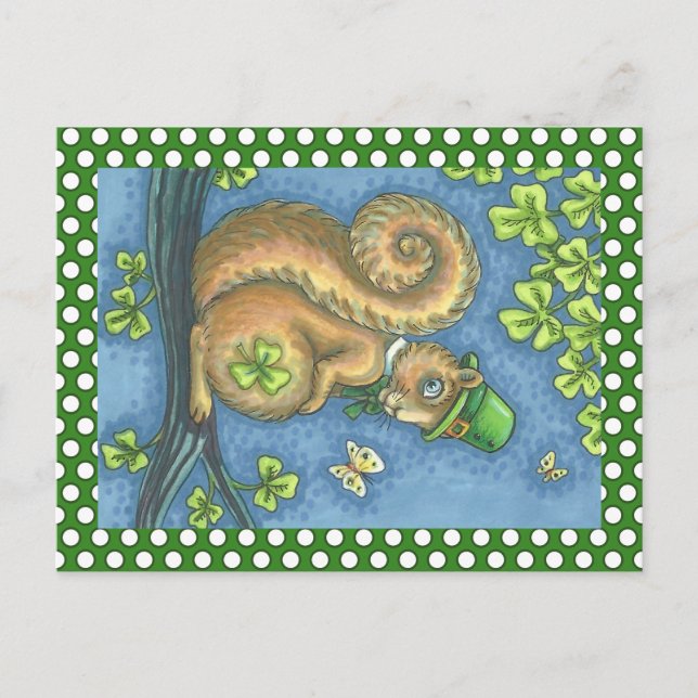 LEPRECHAUN SQUIRREL, ST. CARTE POSTALE JOUR DE PAT (Devant)
